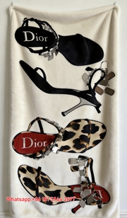 Dior Leopard Print Heels Flannel Sofa Throw Blanket D366